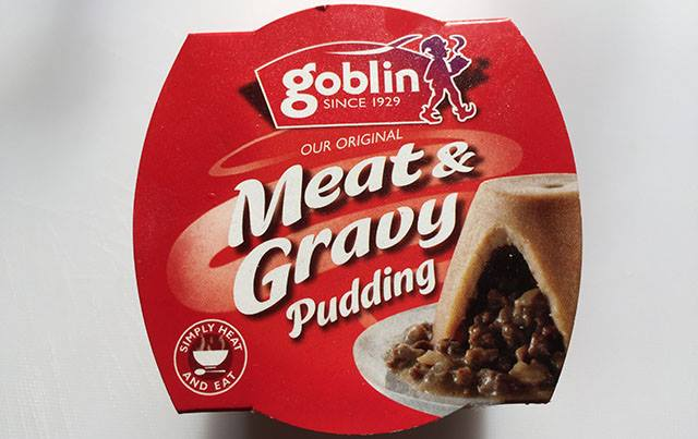 goblin branded "Meat & Gravy Pudding"