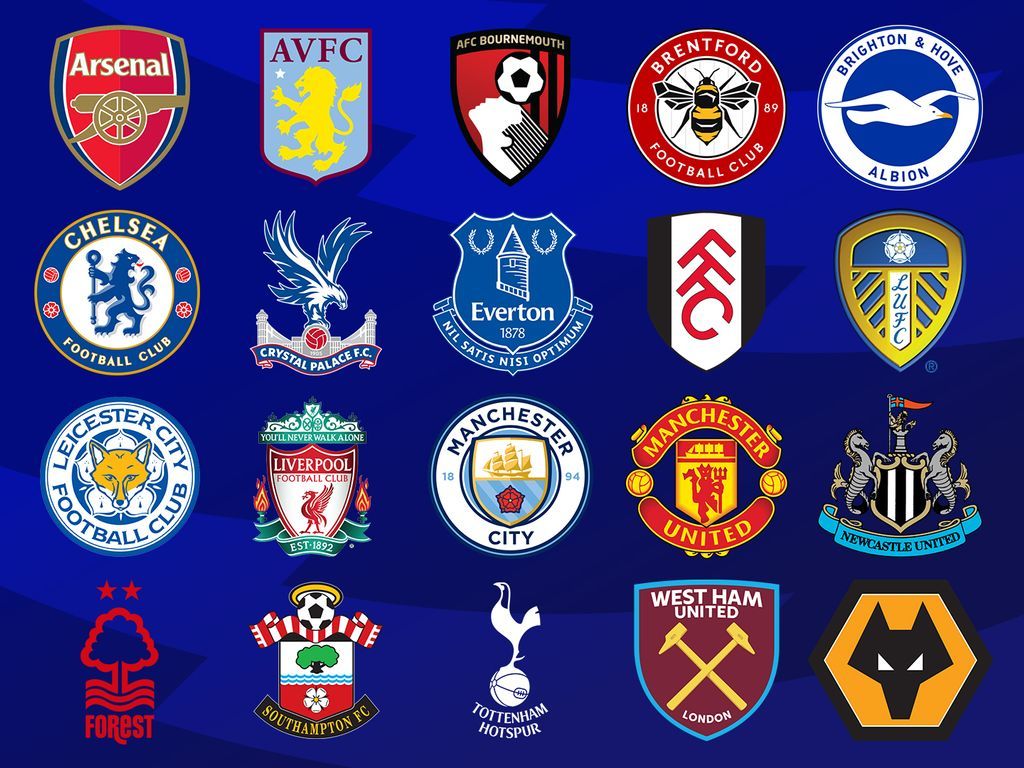 The logos of all English Premier League teams