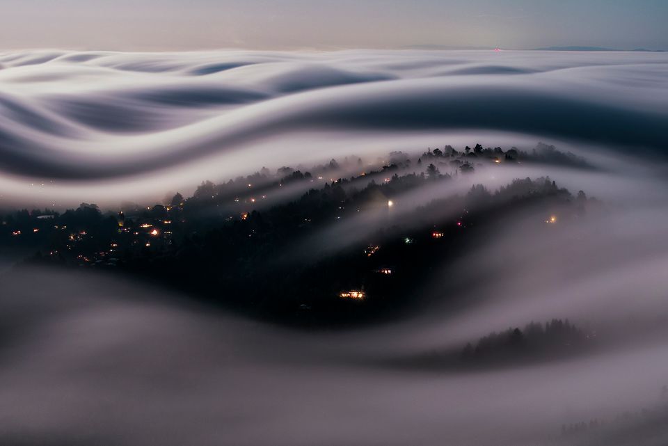 Fog enveloping some city or another (probably San Francisco)
